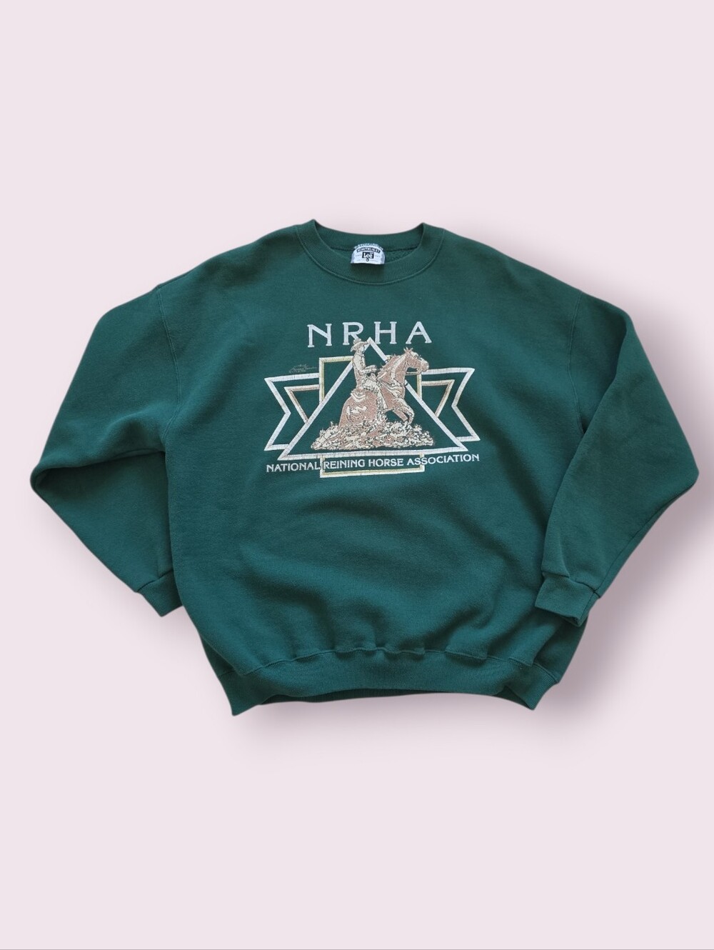 Vintage NRHA Reining Horse Association Lee Sweatshirt Green Size XL